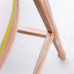 Барный стул золотистый из натурального бука с изображением птиц и цветов Blooming Birds варинант исполнения - 3 | Loft Concept в Челябинске