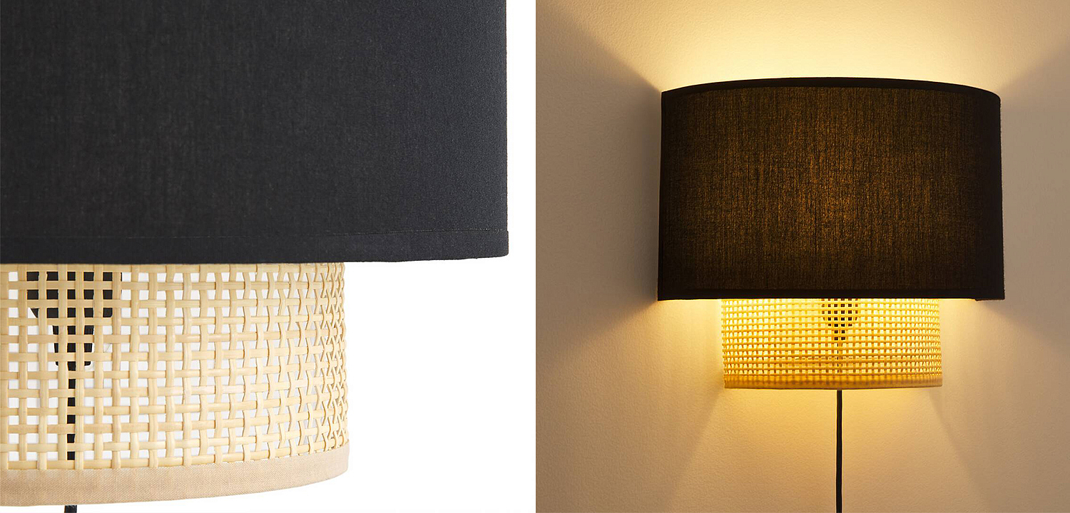 Бра Ottar Wicker Black lampshade Бра Ottar Wicker Black lampshade - Loft-Concept в Челябинске