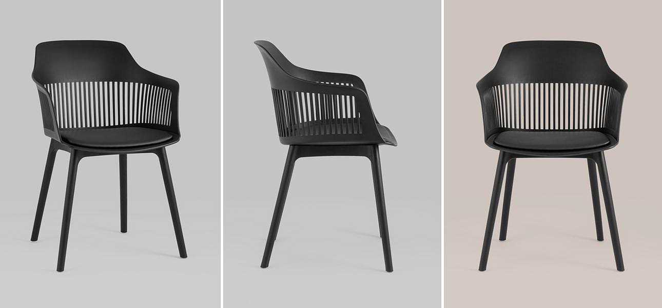 Стул Crocus Chair Черный цвет Велюровая подушка Стул Crocus Chair Черный цвет Велюровая подушка - Loft-Concept в Челябинске