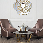 Стол журнальный коричневый на золотом основании Symphony of the Earth варинант исполнения - 2 | Loft Concept в Челябинске