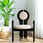 Стул черный из дерева с круглой спинкой Chair in Neoclassical Style варинант исполнения - 2 | Loft Concept в Челябинске