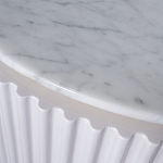 Тумба под телевизор белая овальная с мраморной столешницей Thoroughbass варинант исполнения - 3 | Loft Concept в Челябинске