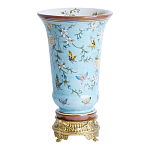 Ваза из голубого фарфора с бронзовыми элементами Blue Garden варинант исполнения - 2 | Loft Concept в Челябинске