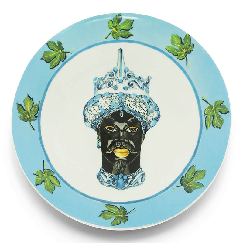Тарелка Abhika PLATE MORO HEAD D 28,5 Голубой Зеленый Тарелка Abhika PLATE MORO HEAD D 28,5 Голубой Зеленый в Челябинске | Loft Concept