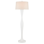 Торшер белый с тканевым абажуром на деревянном основании Graceful Silhouette варинант исполнения - 3 | Loft Concept в Челябинске