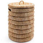 Плетеная корзина с крышкой из плетеного бананового дерева Zuwena Wicker Basket варинант исполнения - 1 | Loft Concept в Челябинске