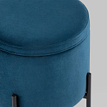 Синий пуф на черных ножках SANJAY варинант исполнения - 4 | Loft Concept в Челябинске