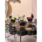 Чаша темно-синего цвета из фарфора с разноцветной птичкой Eden Garden porcelain and bronze варинант исполнения - 7 | Loft Concept в Челябинске