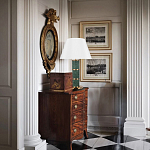 Настольная лампа на основании из зеленого мрамора с белым абажуром Noelia Green варинант исполнения - 5 | Loft Concept в Челябинске