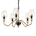  Люстра с 5-ю стеклянными плафонами в форме бокалов и угловыми кронштейнами Elstead Lighting варинант исполнения - 1 | Loft Concept в Челябинске