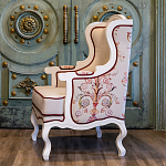 Кресло из массива бука бежевое с растительным орнаментом Raffael Beige Floral Armchair варинант исполнения - 9 | Loft Concept в Челябинске