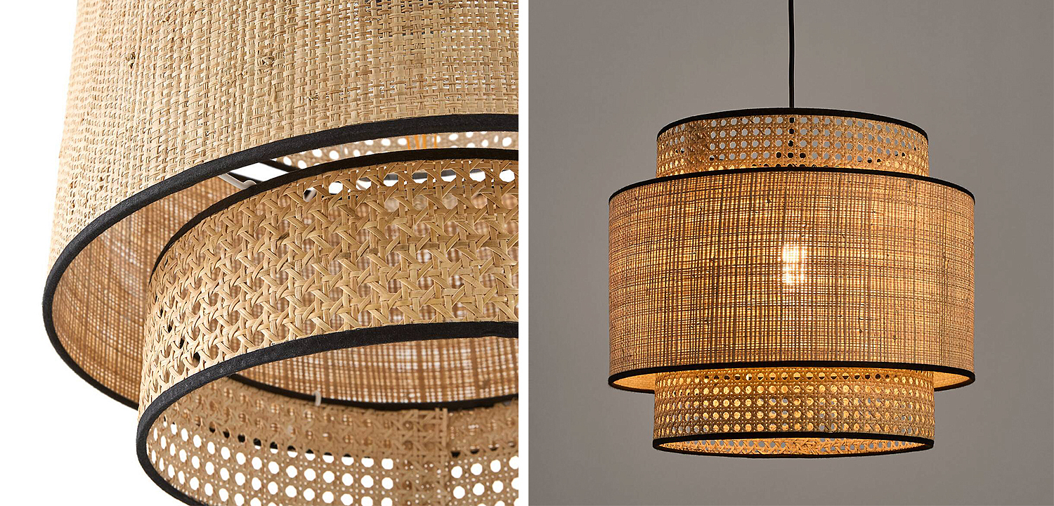 Подвесной светильник Ottar Dual Wicker beige black Подвесной светильник Ottar Dual Wicker beige black - Loft-Concept в Челябинске