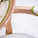 Стул с подлокотниками золотистый из бука с изображением птиц и цветов Blooming Birds варинант исполнения - 3 | Loft Concept в Челябинске