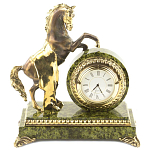 Часы настольные бронзовые с декором в виде коня Horse Stone Clock варинант исполнения - 3 | Loft Concept в Челябинске
