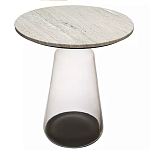 Кофейный столик с прозрачным основанием и столешницей с мраморным узором Transparent Base варинант исполнения - 1 | Loft Concept в Челябинске