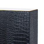 Настольная лампа с черным основанием из текстурированной кожи и белым абажуром Noir Allure  варинант исполнения - 3 | Loft Concept в Челябинске