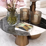 Дизайнерский журнальный стол с круглой столешницей на 3-х геометрических ножках Lehumod варинант исполнения - 2 | Loft Concept в Челябинске