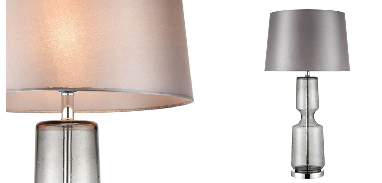 Настольная лампа Серое Стекло Antero Chrome Table Lamp Настольная лампа Серое Стекло Antero Chrome Table Lamp - Loft-Concept в Челябинске
