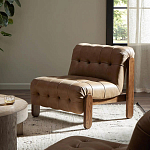 Кресло с деревянным каркасом и обивкой из кожи Medieval Furniture варинант исполнения - 2 | Loft Concept в Челябинске