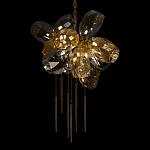 Люстра подвесная со стеклянными плафонами из дымчатого и золотистого с шестью вертикальными подвесками Gilded Mirage  варинант исполнения - 4 | Loft Concept в Челябинске