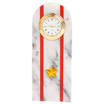 Часы погон МВД подарочные настольные из натурального камня Мрамор Military Clock варинант исполнения - 4 | Loft Concept в Челябинске