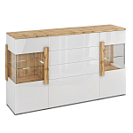 Комод с белым глянцевым фасадом с 2-мя дверцами и ящиками Grace of Furniture  варинант исполнения - 1 | Loft Concept в Челябинске