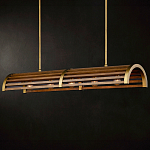 Люстра линейная полукруглой формы Wooden Horseshoe варинант исполнения - 7 | Loft Concept в Челябинске