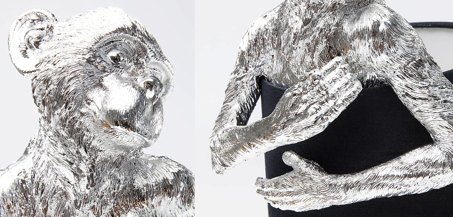 Настольная лампа Silver Monkey Hugging Lampshade Настольная лампа Silver Monkey Hugging Lampshade - Loft-Concept в Челябинске