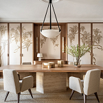 Обои с вышивкой ручной работы Deco Wisteria ﻿Midas colourway on Liso Pearl wool sateen варинант исполнения - 1 | Loft Concept в Челябинске