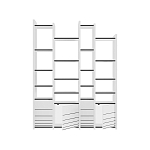 Стеллаж прямой ассиметричный с полками и 4-мя дверцами ARYA BOOKCASE WHITE варинант исполнения - 1 | Loft Concept в Челябинске