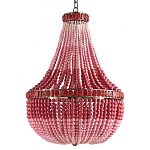 Люстра каплевидной формы украшенная круглыми бусинами Wooden Beads Chandelier Red Pink варинант исполнения - 1 | Loft Concept в Челябинске