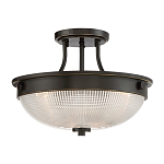 Потолочный светильник со стеклянным плафоном в виде купола Quoizel варинант исполнения - 7 | Loft Concept в Челябинске