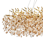 Линейная люстра с хрустальными подвесками Fairytree Gold Crystal Linear Chandelier 14 варинант исполнения - 3 | Loft Concept в Челябинске