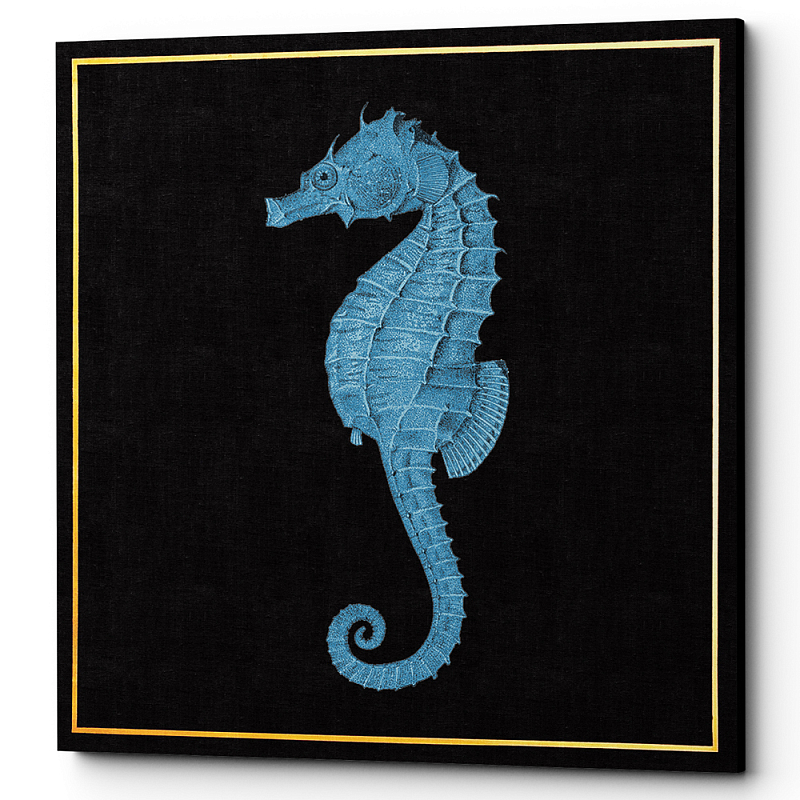 Постер Blue Sea Horse Poster Черный Морская синь Постер Blue Sea Horse Poster Черный Морская синь в Челябинске | Loft Concept