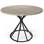 Стол обеденный с круглой бежево-серой столешницей Harris Collection варинант исполнения - 1 | Loft Concept в Челябинске