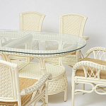Комплект обеденный из ротанга Eloise grand white варинант исполнения - 2 | Loft Concept в Челябинске