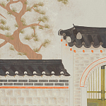 Обои ручная роспись The Art of Learning and Steps for the Flowers by Teo Yang Original colourway on Icefield India tea paper варинант исполнения - 2 | Loft Concept в Челябинске