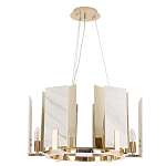 Люстра подвесная круглая с мраморными прямоугольными вставками и золотым основанием Диаметр 55 см Marble square Chandelier варинант исполнения - 2 | Loft Concept в Челябинске