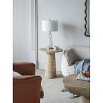 Столик приставной с круглой столешницей Textured Cream Table варинант исполнения - 6 | Loft Concept в Челябинске