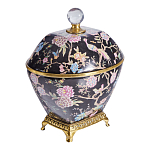 Шкатулка черного цвета с цветочной росписью Eden Garden варинант исполнения - 4 | Loft Concept в Челябинске