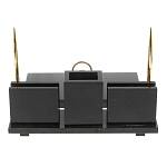 Настольный письменный набор из камня лемезит с гербом России Royal Accessory варинант исполнения - 3 | Loft Concept в Челябинске