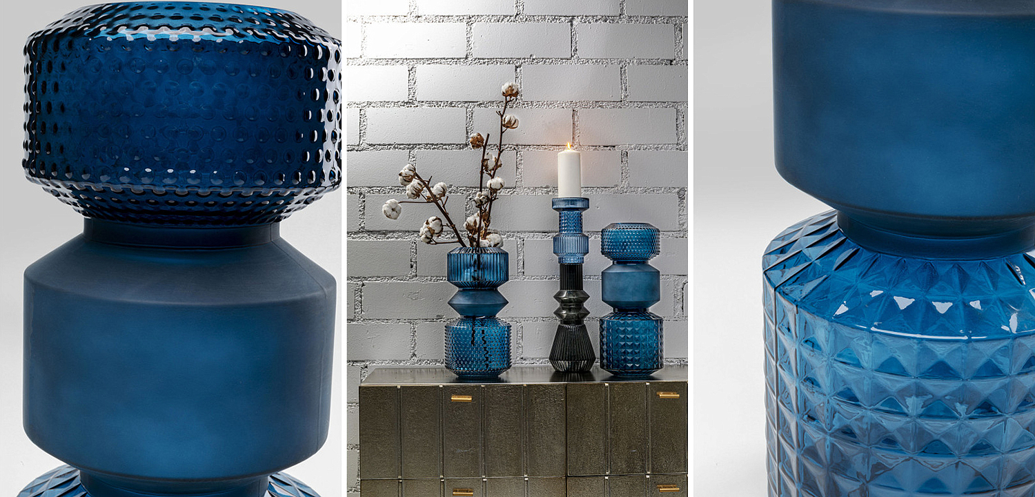 Ваза Geometric Blue Glass Vase 42 Ваза Geometric Blue Glass Vase 42 - Loft-Concept в Челябинске