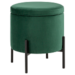 Зеленый пуф на черных ножках SANJAY варинант исполнения - 1 | Loft Concept в Челябинске
