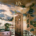 Обои ручная роспись Bamboo River Blossom Original colourway on Deep Rich Gold gilded paper with pearlescent antiquing варинант исполнения - 1 | Loft Concept в Челябинске