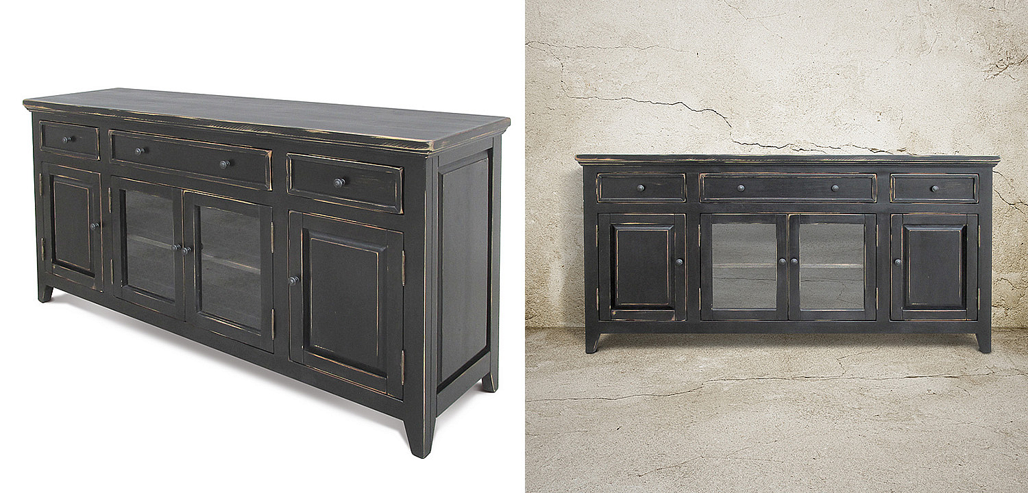 Комод длинный в стиле прованс Geronimo Provence HARMONIE Weathered Charcoal long Комод длинный в стиле прованс Geronimo Provence HARMONIE Weathered Charcoal long - Loft-Concept в Челябинске