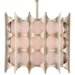 Люстра овальной формы с фактурным серебряным каркасом и тканевым абажуром Silver Honeycomb варинант исполнения - 2 | Loft Concept в Челябинске