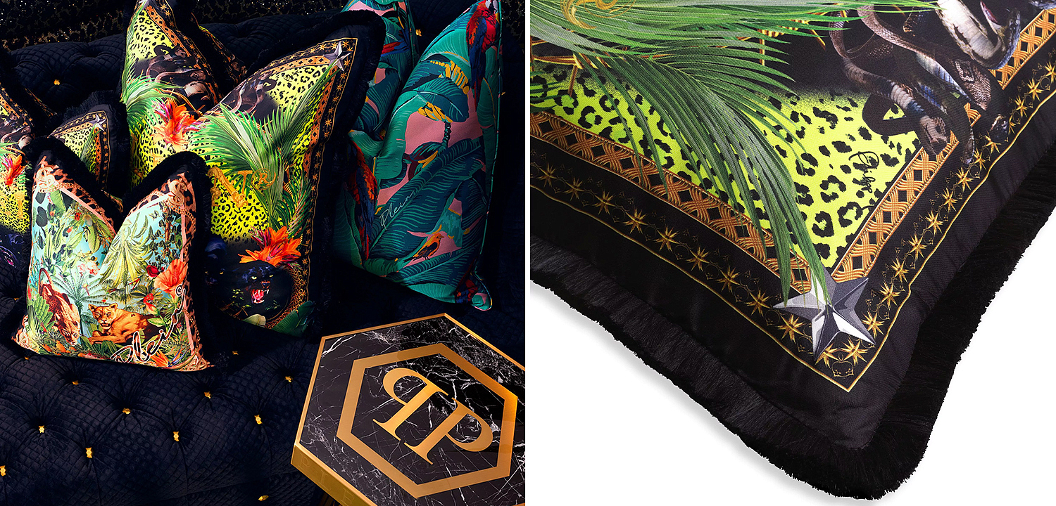 Подушка Philipp Plein Cushion Silk Jungle 50 x 50 Подушка Philipp Plein Cushion Silk Jungle 50 x 50 - Loft-Concept в Челябинске