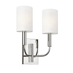 Бра с прямоугольным основанием и 2-мя белыми цилиндрическими льняными абажурами Feiss варинант исполнения - 1 | Loft Concept в Челябинске