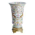 Ваза из фарфора на бронзовом основании Turquoise Blooming Garden варинант исполнения - 2 | Loft Concept в Челябинске