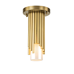 Потолочный светильник латунного цвета с цилиндрическим белым матовым плафоном Elstead Lighting варинант исполнения - 1 | Loft Concept в Челябинске